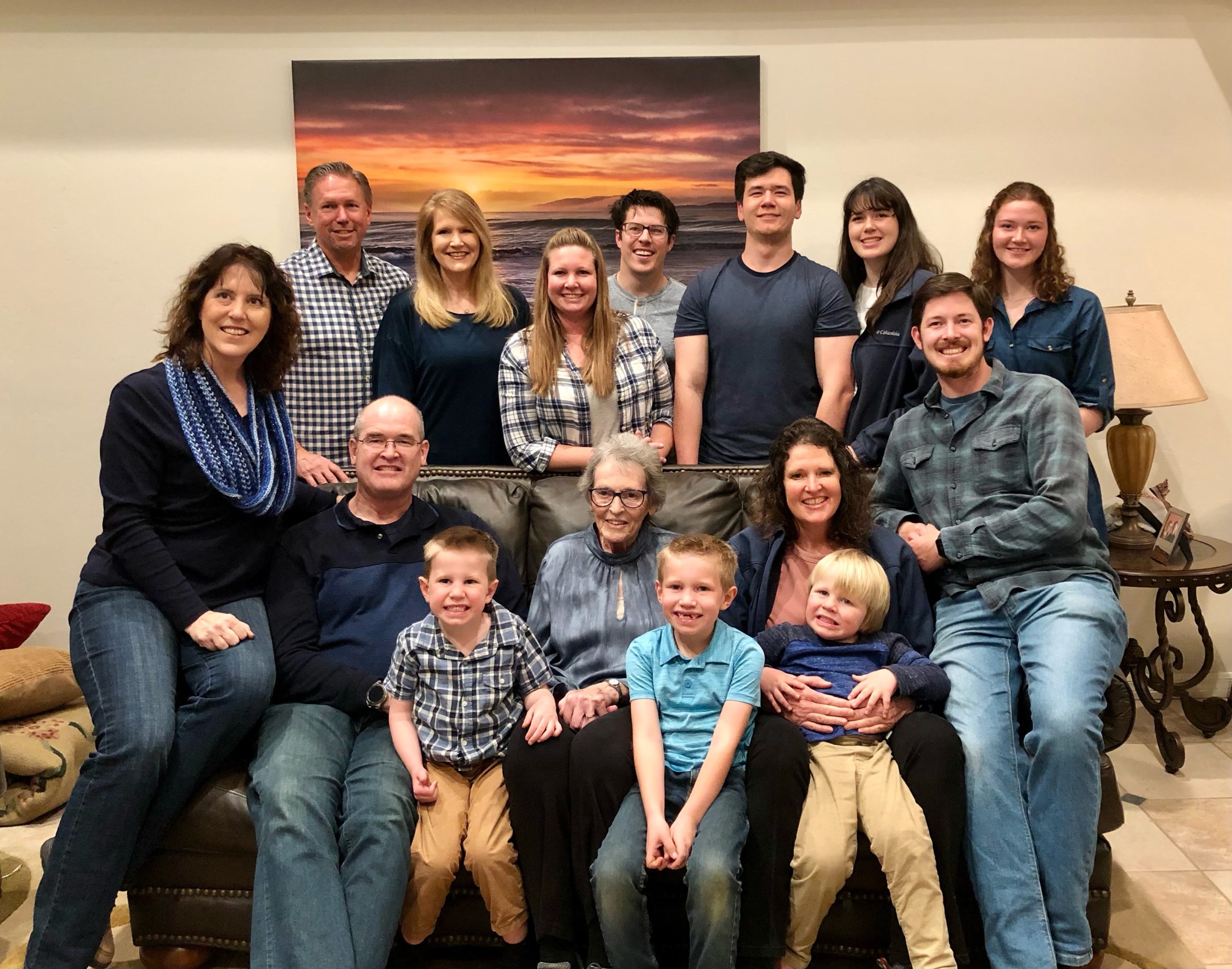 Porter family on Wilma's 82nd birthday